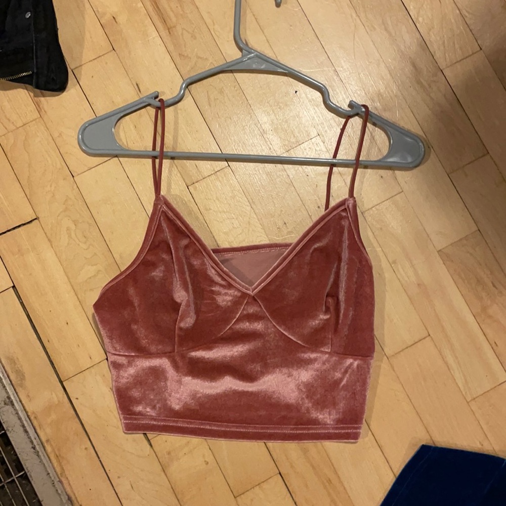 Pink Velvet cropped tank top